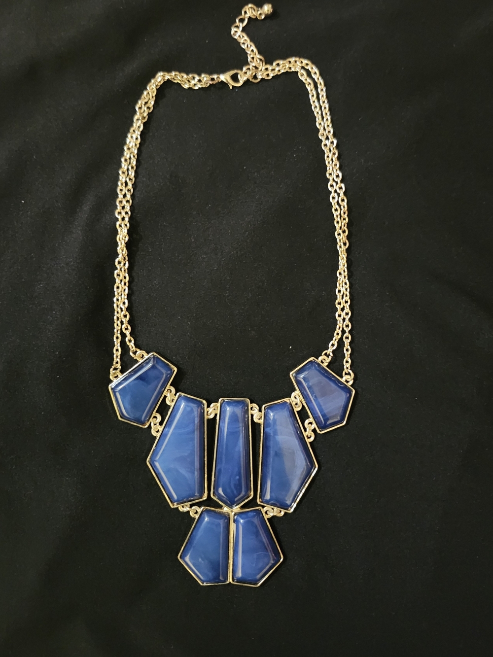Gold-Tone Blue Statement Necklace - Women's Jewelry
